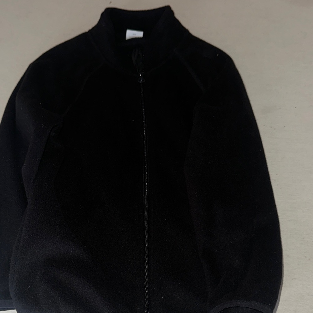 Kids Size 8 Wonder Nation Black Zip-Up Fleece Jacket